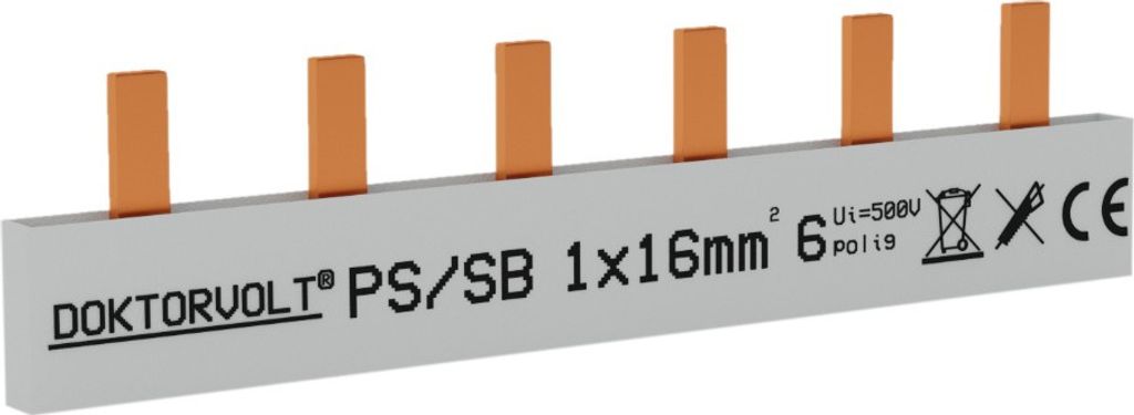 1P Phasenschiene Stift 6-polig 16mm² PS/SB Schiene