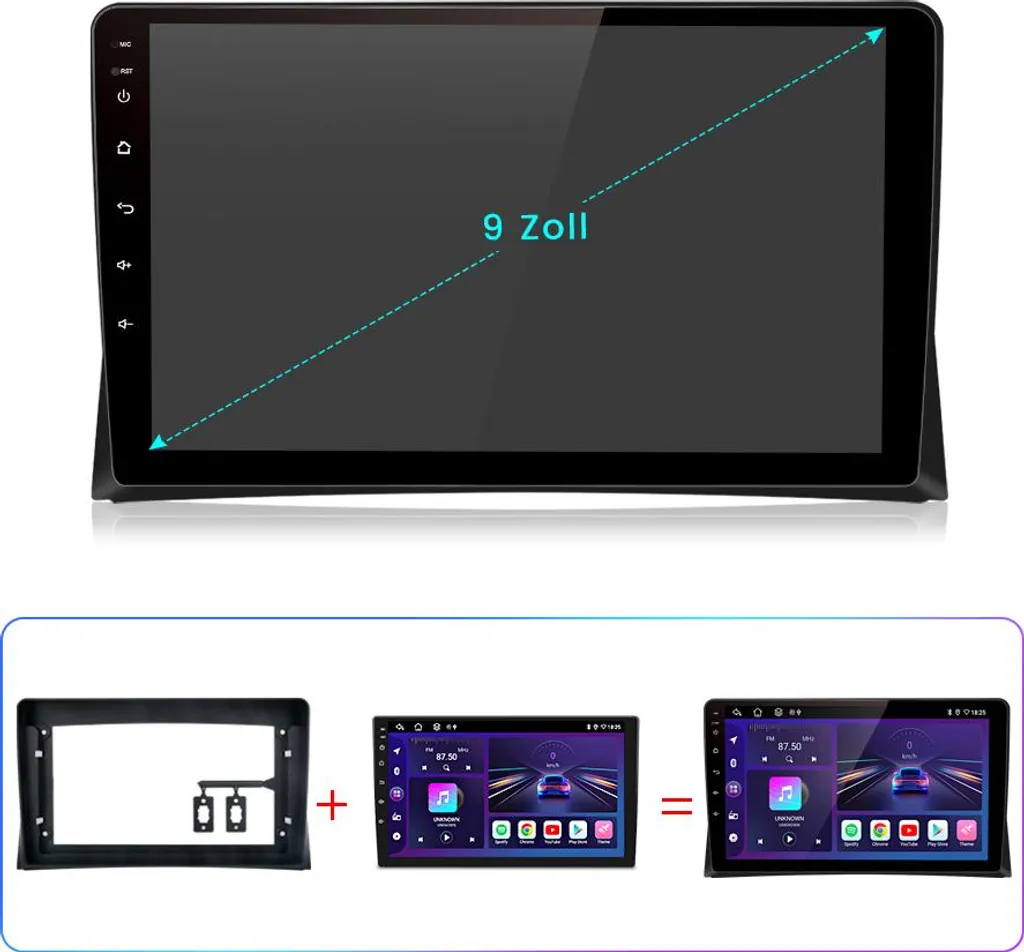 Radio Android 9" per Volkswagen Multivan T5: Wireless CarPlay 2+32GB - 4