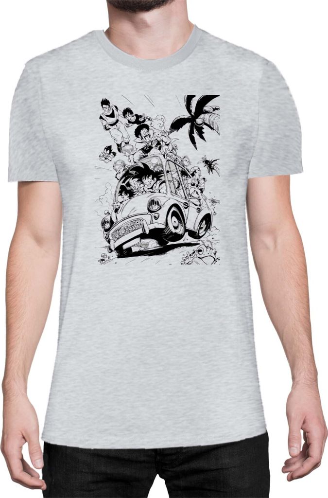 Herren T-Shirt Dragon Anime Manga Ball Z Goku 08, Man L / Grau