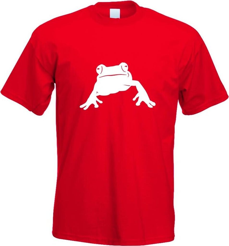 Kiwistar - T-Shirt - rot - Frosch Frog Teich Motiv Bedruckt Funshirt Design Print - mit Motiv Bedruckt - Funshirt Design - Sport - Freizeit - Herre...