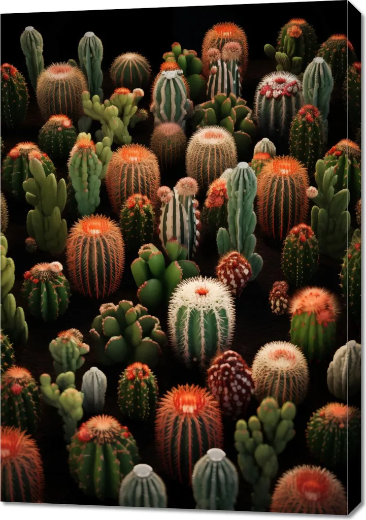 Stampa su Tela Cactus 70x100 cm | Quadro d'Arredo Resistente e Duraturo - 1