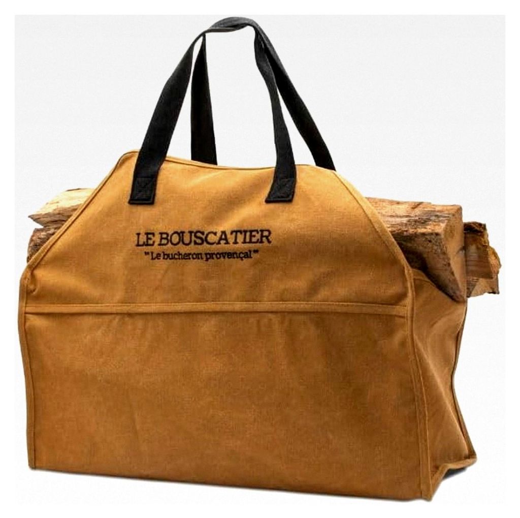 Transporttasche für Brennholz, robust, 60 x 46 x 26 cm, 50 l, Mehrzweck-Korb aus Holz, extra groß, Zubehör für Ofen, Holzkamin, Feuerschale