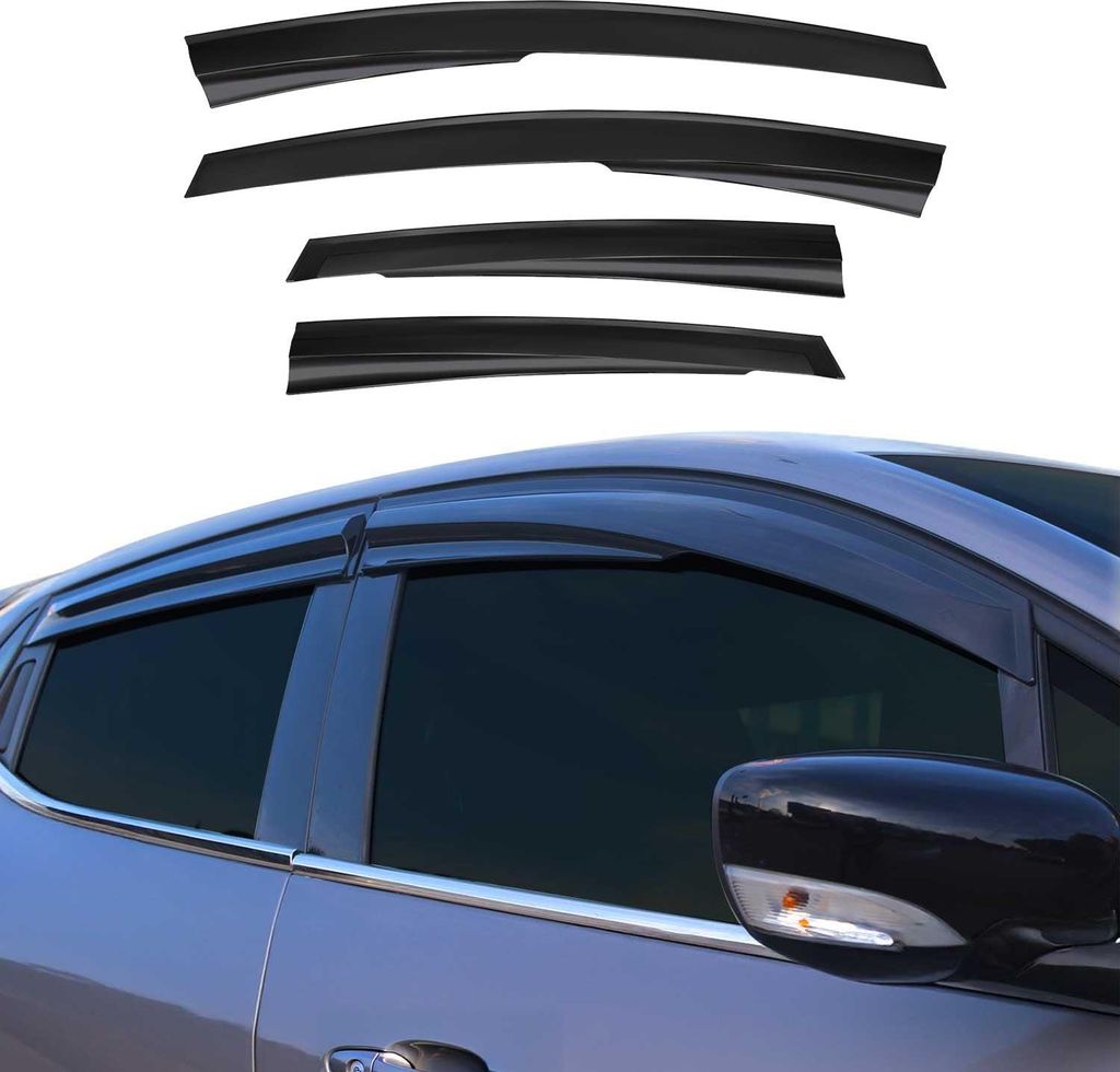 4x Windabweiser Regenabweiser für Ford Fiesta Schrägheck 2008-2017 5tür Dunkel