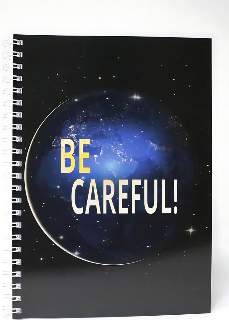 ADINA Premium Collegeblock "BE CAREFUL!" A4 kariert 80 Blatt 90g/qm