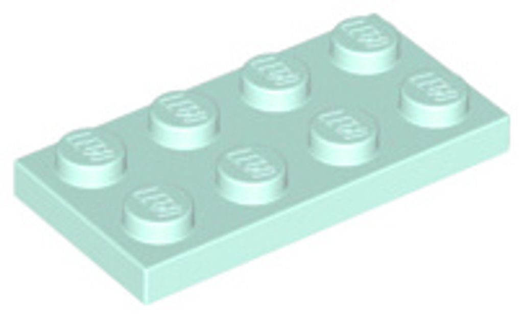 LEGO: 50 Platten, Größe 2x4 Noppen in hellem Aqua