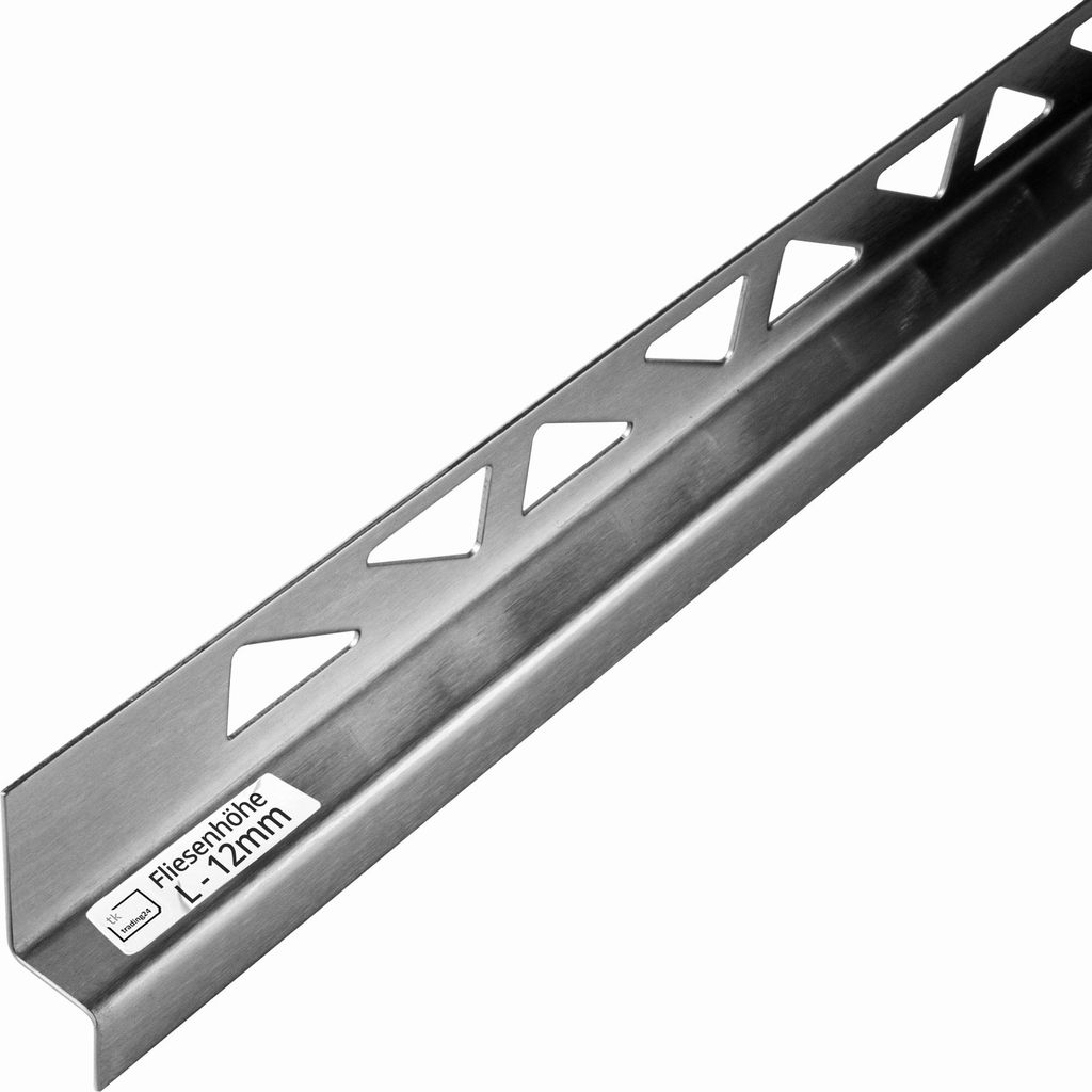 Dusch-, Wand-, Keil-Profil Gefälleprofil begehbare Dusche gebürstet 12mm Typ 6 - Links - 200cm