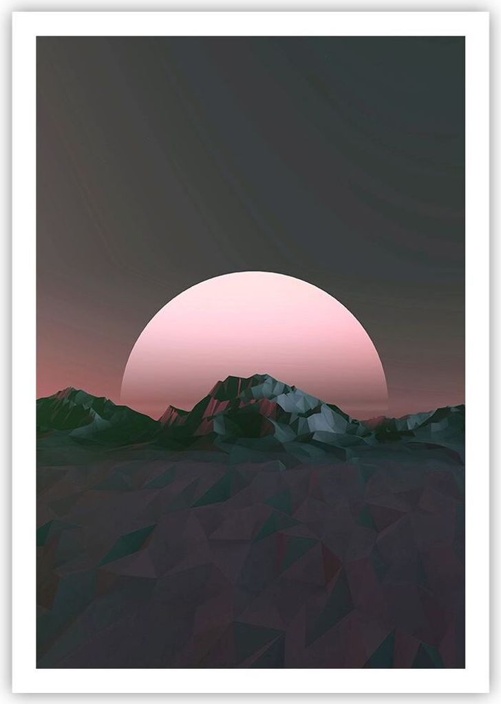 Poster - Poster ohne Rahmen - Landschaft Berge Sonne - 70x100 cm - Wand Bild - Wanddeko - Wandbilder - Kunstposter - Wandposter - Bilder - Kunstdru...