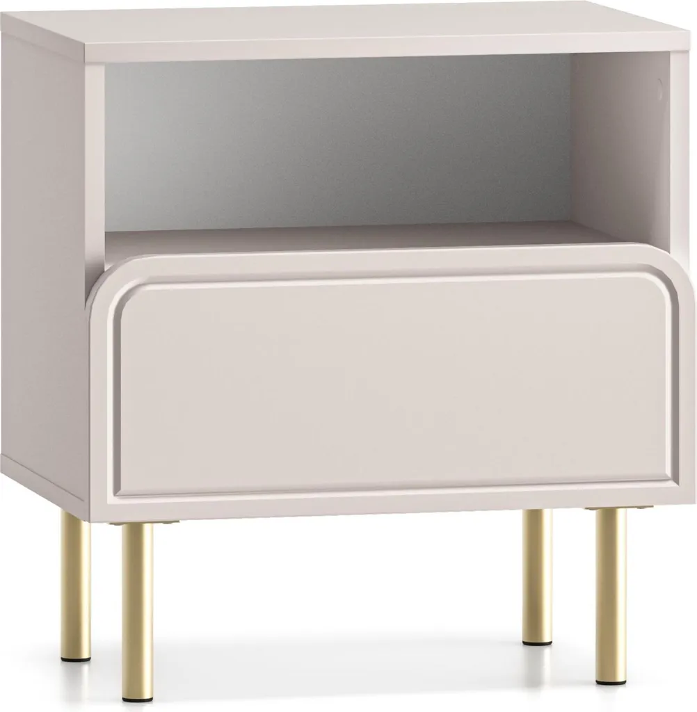 Chevet moderne Selsey Loppa avec niche et tiroir beige cachemire
