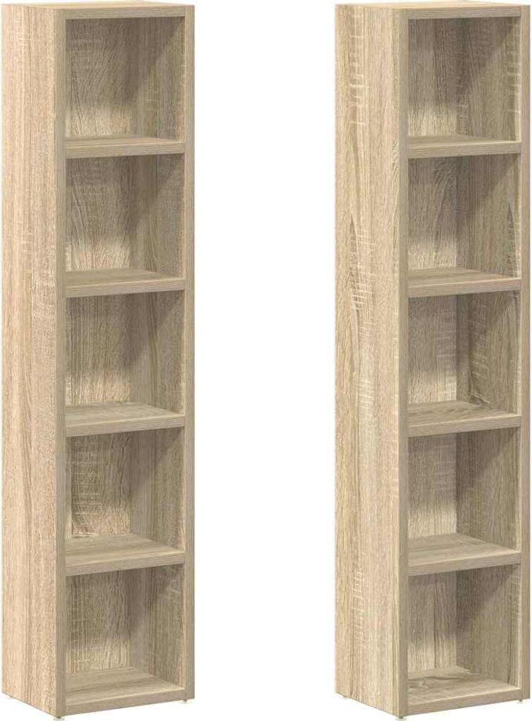 vidaXL CD-Regale 2 Stk. Sonoma-Eiche 21x16x93,5 cm Produktbild 
