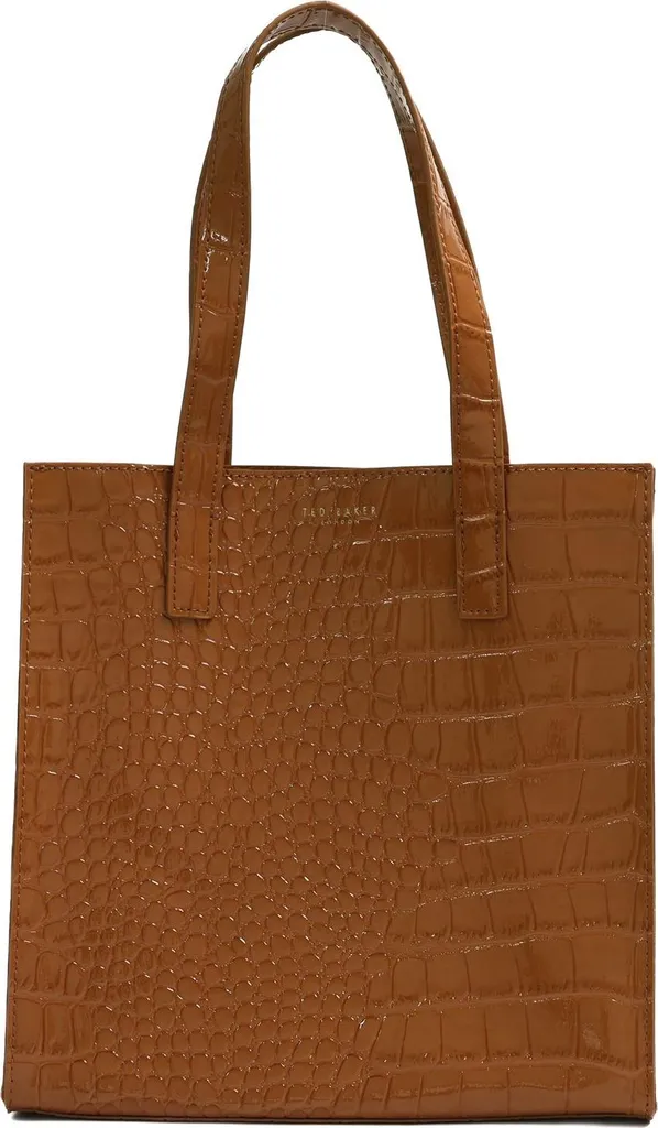 Sac Iconique Wenonaa Ted Baker Marron Effet Crocodile avec Poignées