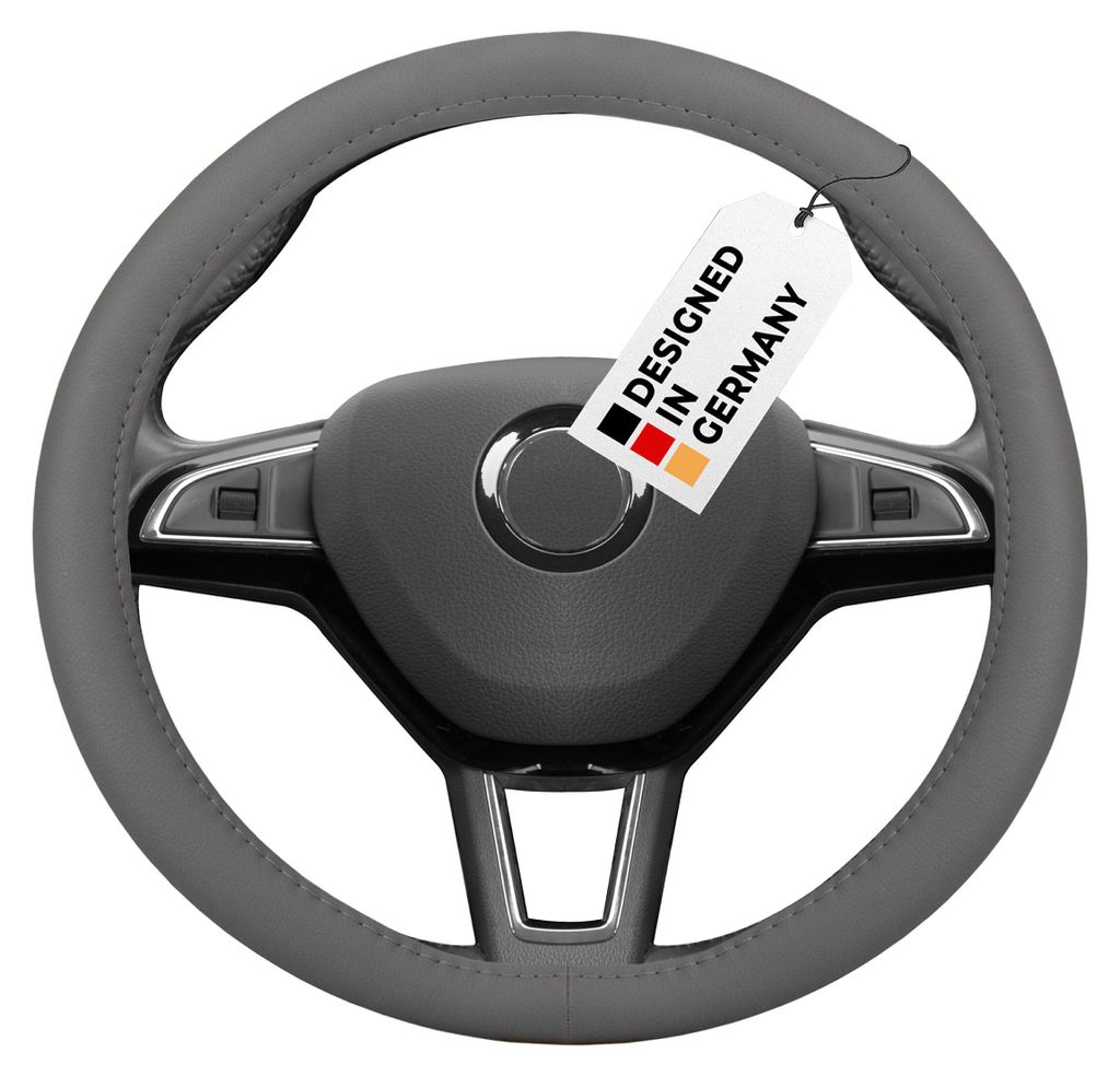 HEYNER® Lenkradhülle 37-39 cm für Auto, grau, weiches, Produktbild 