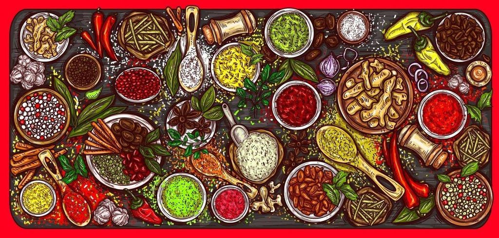 Diamantstickerei XXL Gewürze der Welt 185x80