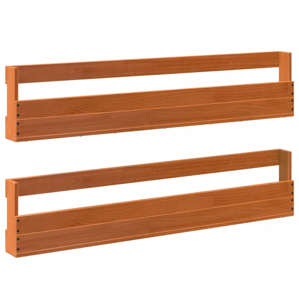 vidaXL Étagères à chaussures murales 2 pcs Brun cireux 110 cm bois massif