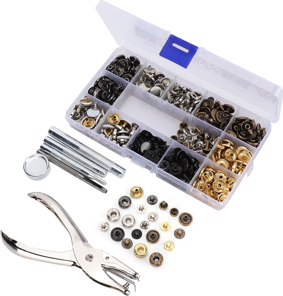 Metallknöpfe-Set, 140-teilig mit Zange und Nietwerkzeug, 12,5mm Druckknöpfe für Kleidung und Accessoires, vielseitig
