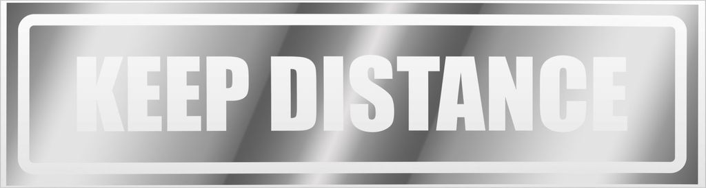 Keep Distance invertiert Magnetschild Schild magnetisch - 45cm Chrom - Magnetfolie für Auto PKW Kfz