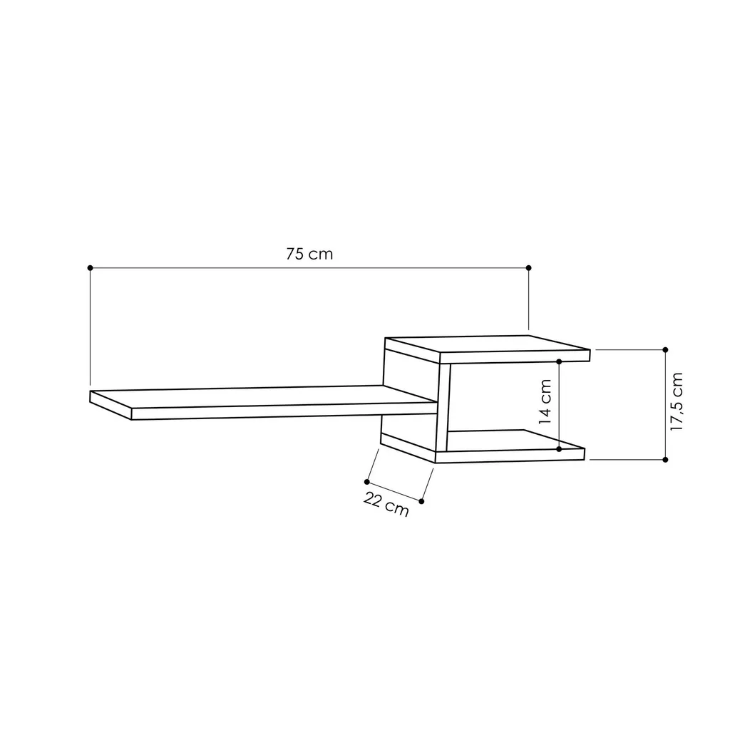 Skye Decor Fork Étagère Murale Blanche 74,5 cm pour Déco Moderne - 3
