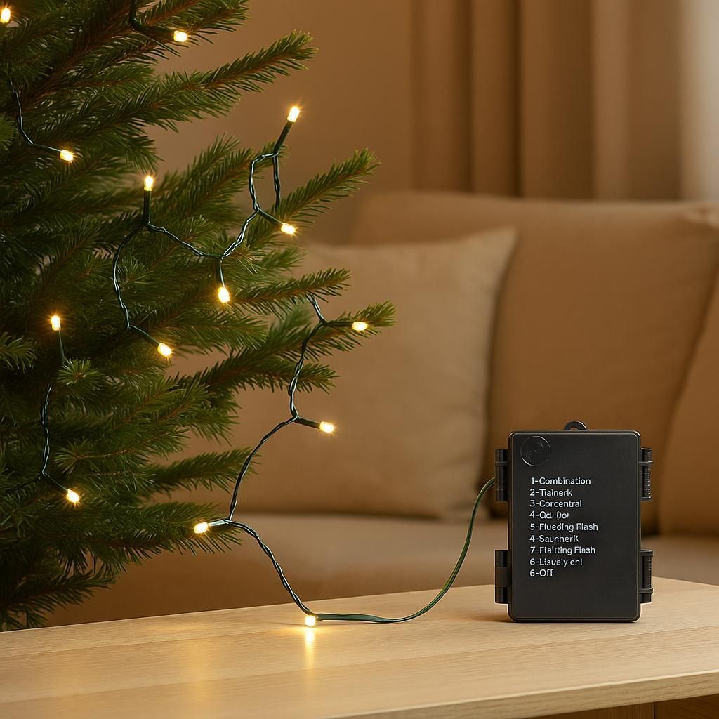 XMASKING Catena a Batteria 3,8 m, 96 LED Multicolor, con Giochi di Luce, Timer 6/18, luci di Natale Colorate, luci per L'Albero di Natale, luci a Batteria