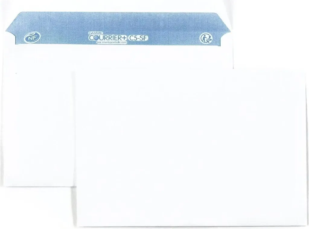 500 Enveloppes blanches C5 Courrier Plus sans fenêtre de qualité pro