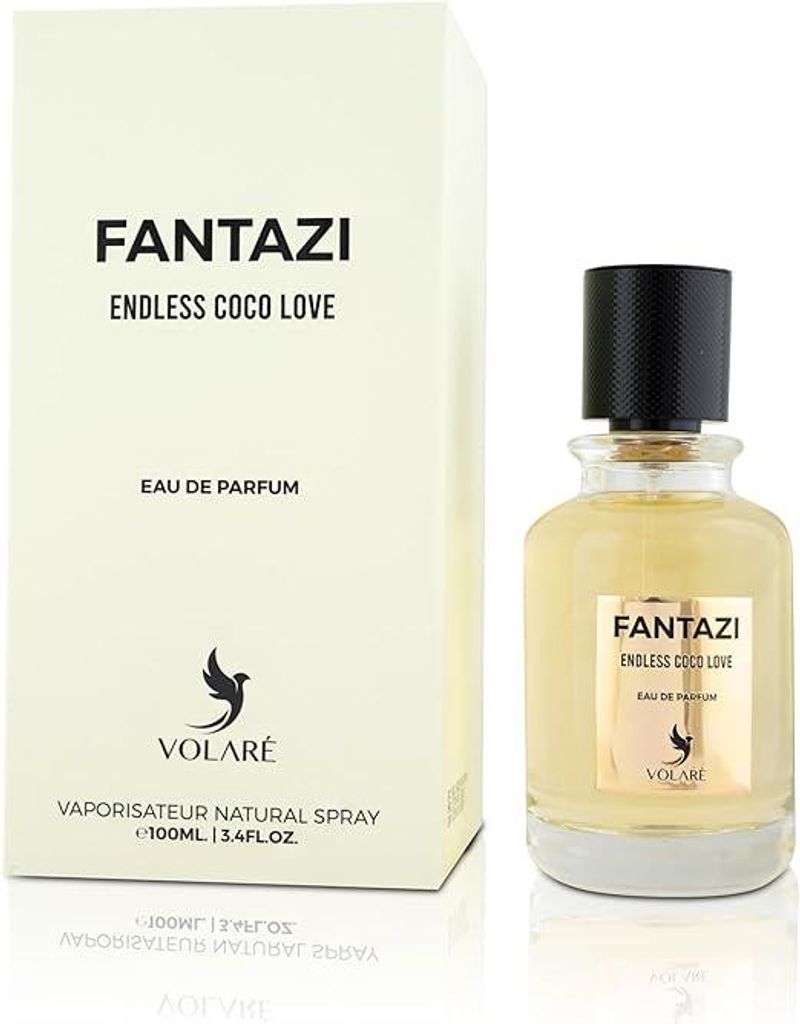 Volare Fantazi Endless Coco Love Eau de Parfum 100 ml Unisex – Frisch Fruchtiger Kokos Duft mit Bergamotte & Lemon Zest – Langanhaltendes Parfum