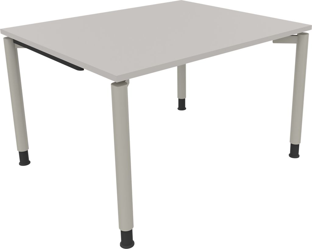 Schreibtisch Vierfuß Rundrohr B1200xT1000xH680-820 si/Lichtgrau