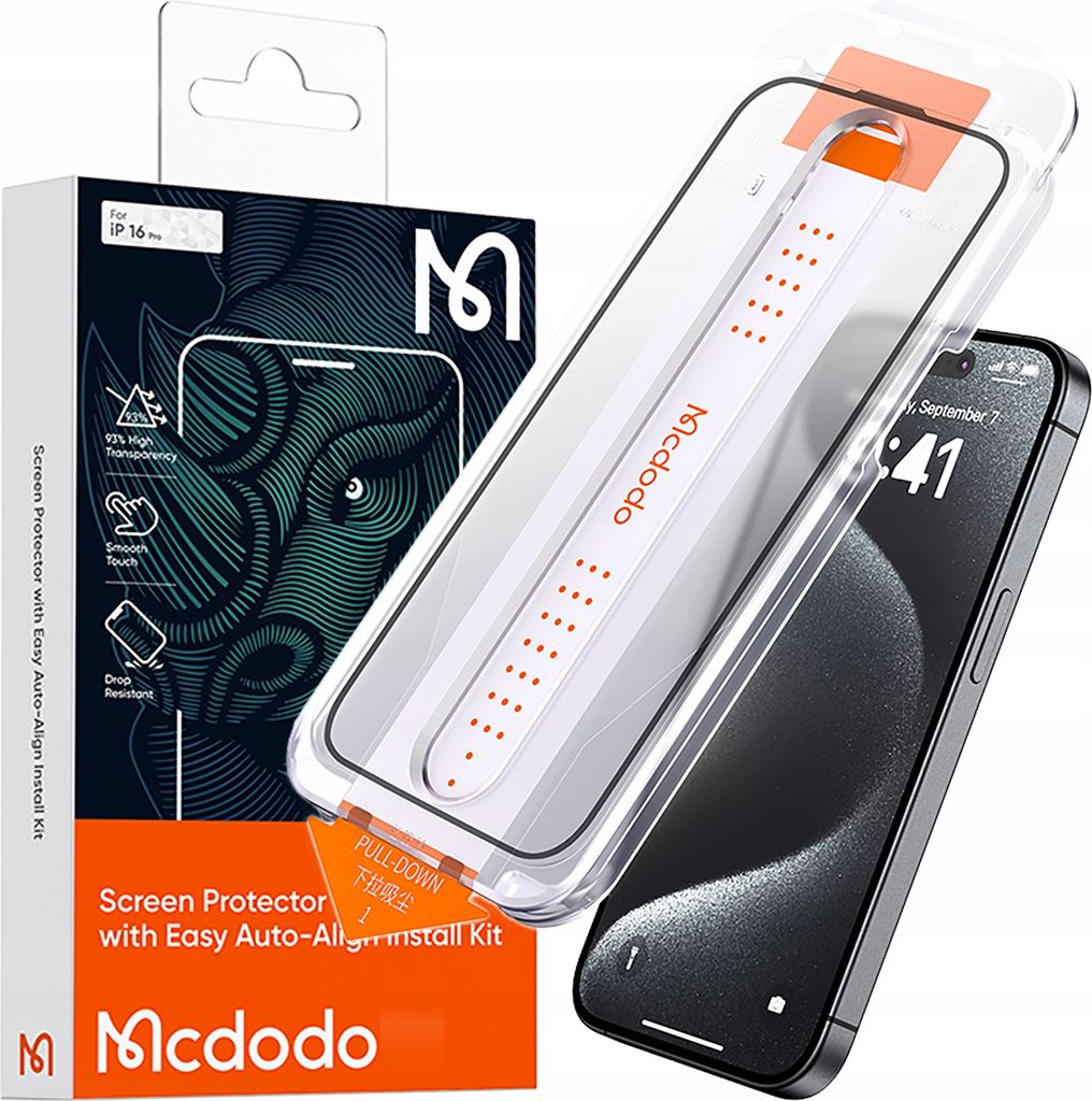 Mcdodo Ez Paste Gehärtetes Glas Fall Glas Für Iphone 16 Plus