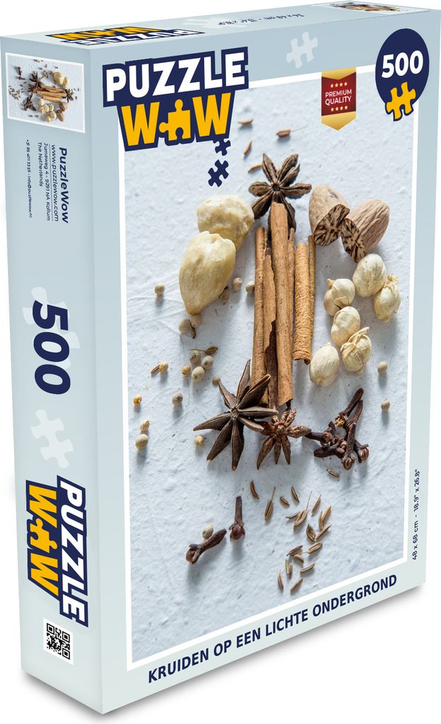 MuchoWow Puzzle 500 Teile Kräuter auf hellem Hintergrund - Denken - Spiel - Toy