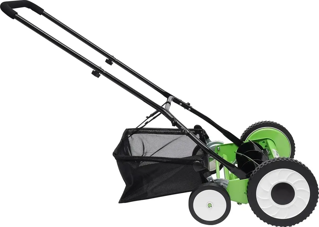 Tondeuse à gazon manuelle à 5 lames hélicoïdales verte jardin 30cm