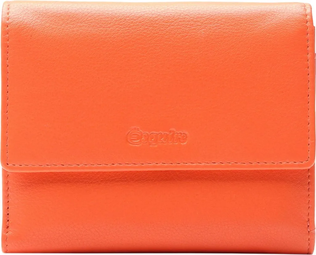 Porte-monnaie cuir orange vif Esquire Viktoria Wallet avec rabat cuir