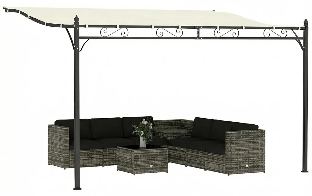 Pergola adossée 2,5x3,5m : protégez votre terrasse du soleil et pluie