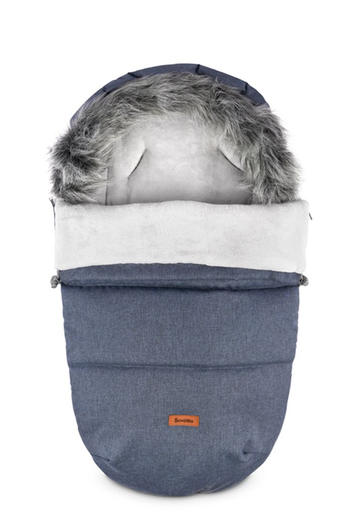 SENSILLO - Fußsack Kinderwagen Winter - Außenstoff Wasserabweisend - 100x50cm - Marineblau