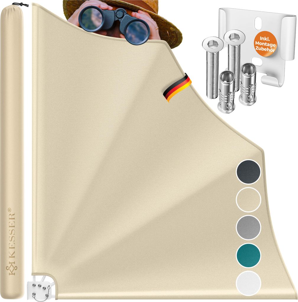 KESSER® Balkonfächer klappbar mit Wandhalterung | 140x140cm Produktbild 
