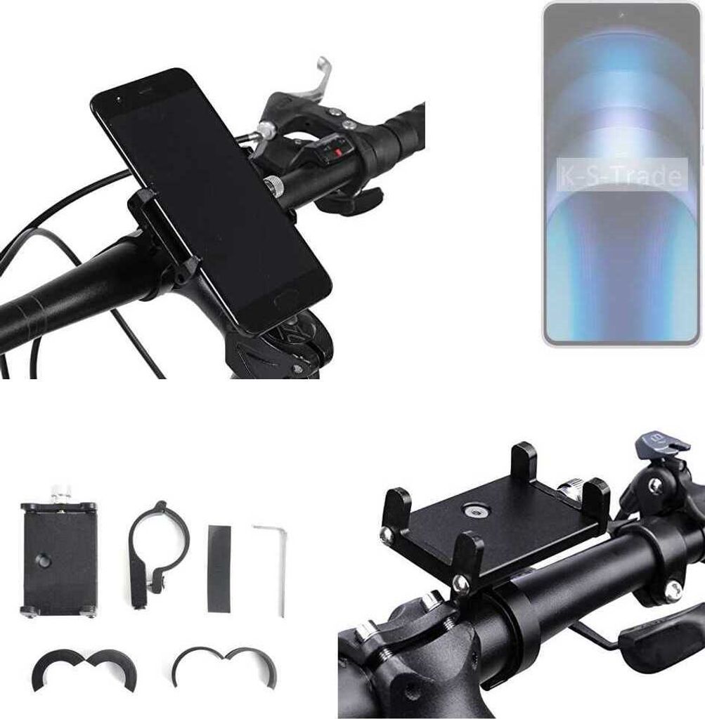 K-S-Trade Handyhalterung für das Fahrrad kompatibel mit Vivo iQOO Neo9 Pro Global Halter Lenkstange Fahrradhalterung Motorrad Bike Mount Befestigung