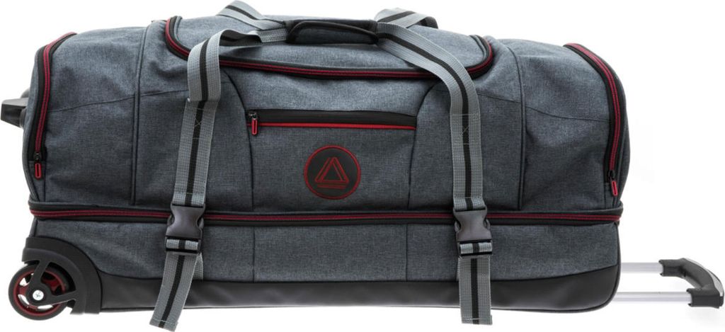 Reisetasche Schuhfach Doppeldecker Trolley Grau Anthra Rot Produktbild 