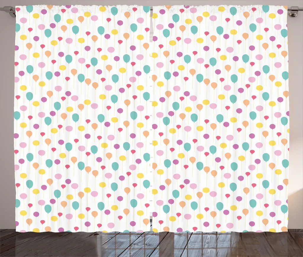 Rideau de salon universel à motifs ballons 280 x 225 cm multicolore