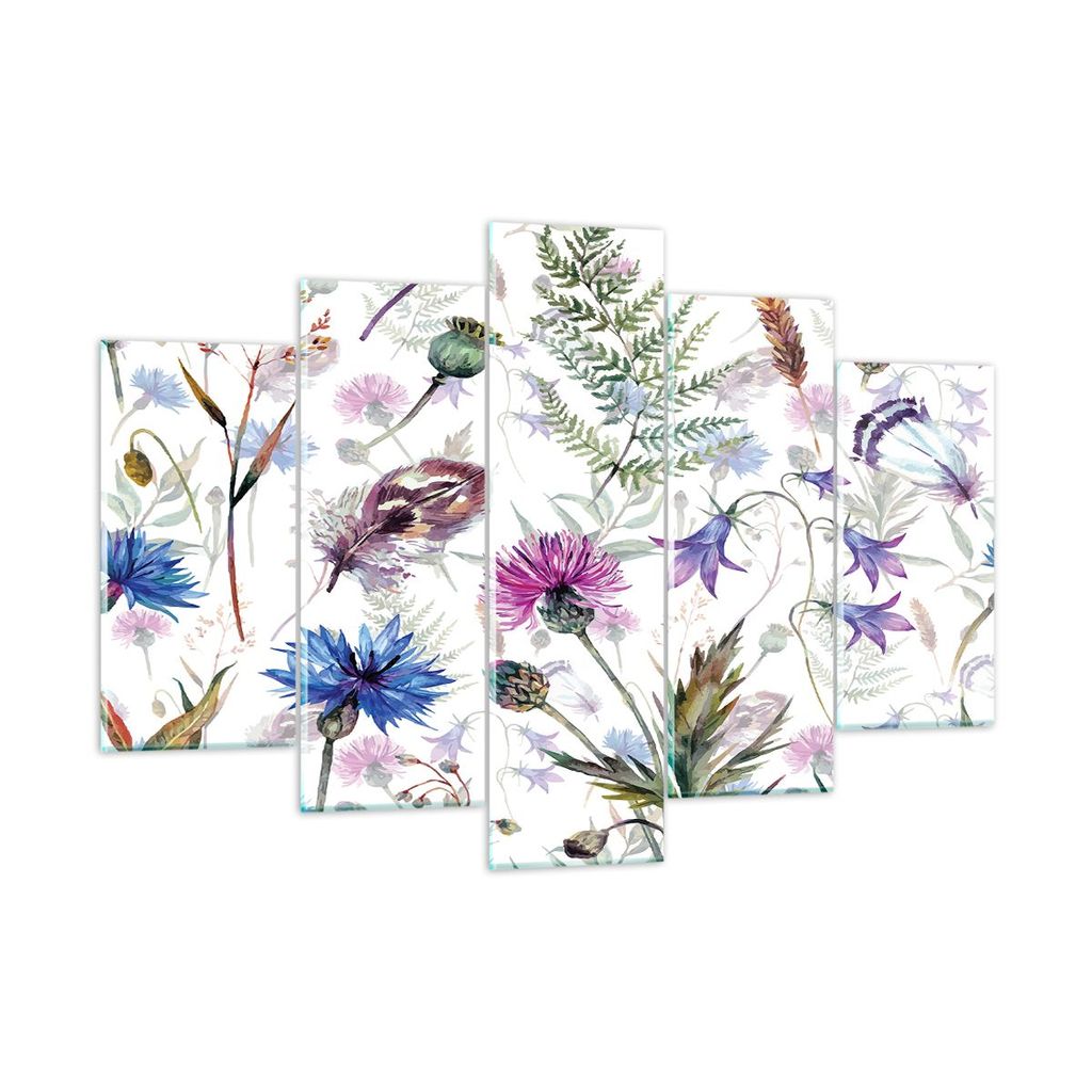 Bilder auf glas - Blume Wiese Natur - 150x100cm - Glasbilder - Wandbilder - Kunstdruck - zum Aufhängen bereit - Wanddekoration aus Glas - Glas Bil...