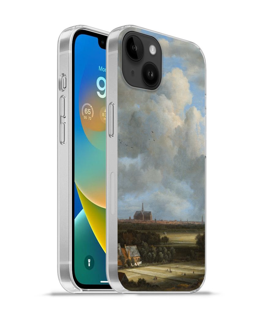 MuchoWow Handyhülle Schutzhülle Hülle für Apple iPhone 14 Plus - Soft case Ansicht von Haarlem mit Tribüne - Gemälde von Jacob van Ruisdael...