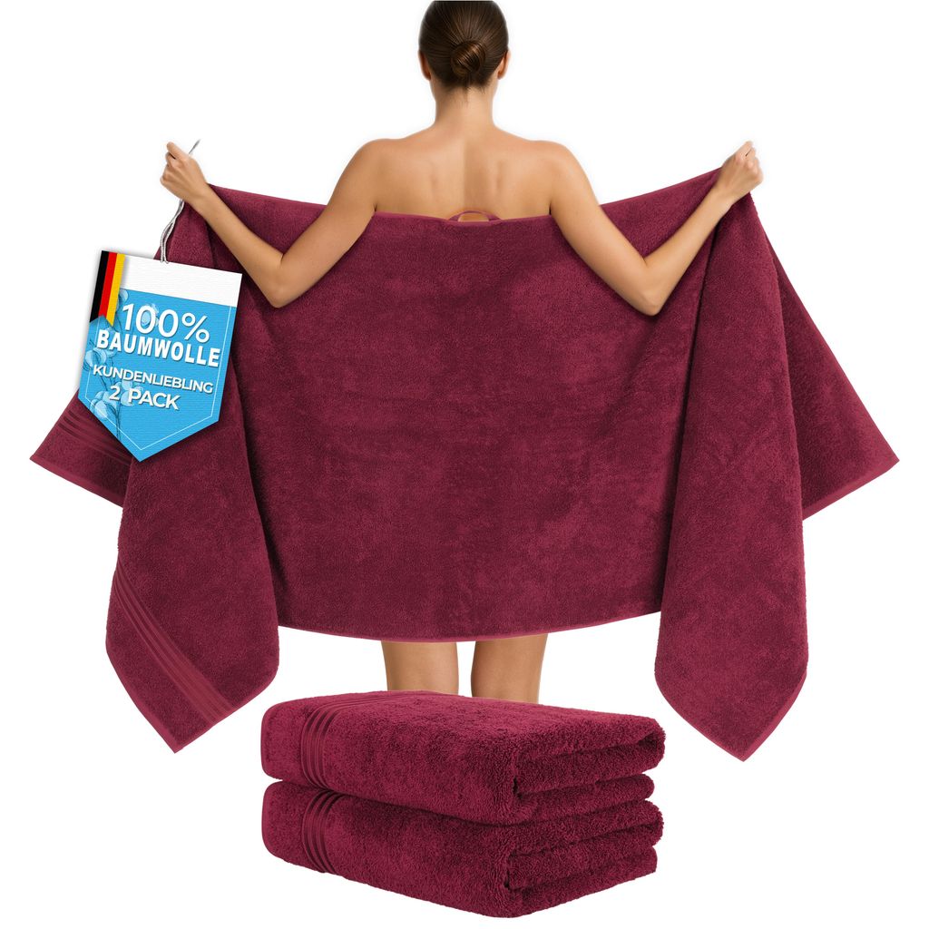 Hammetex Saunahandtücher 2er Set 80x200 cm – 100% Baumwolle Produktbild 