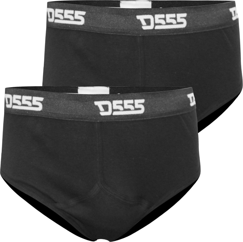 Duke - "D555 Thompson" Slips für Herren, Baumwolle, Kingsize (2er-Pack) DC463 (6XL) (Schwarz)