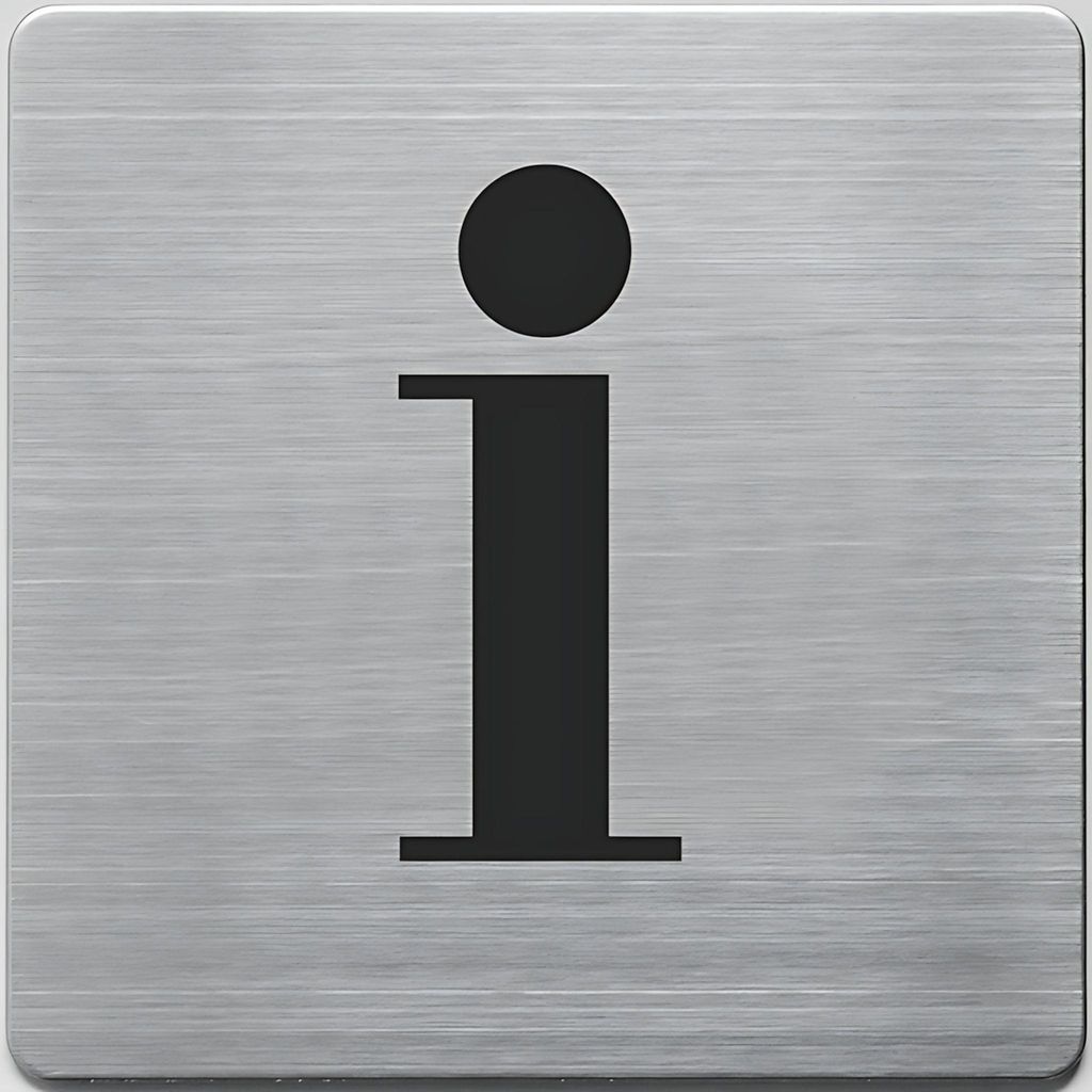 Piktogramm, "Information", Edelstahl gebürstet, 90 x 90 mm,
