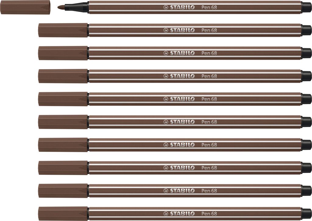 Premium-Filzstift - STABILO Pen 68 - 10er Pack - umbra