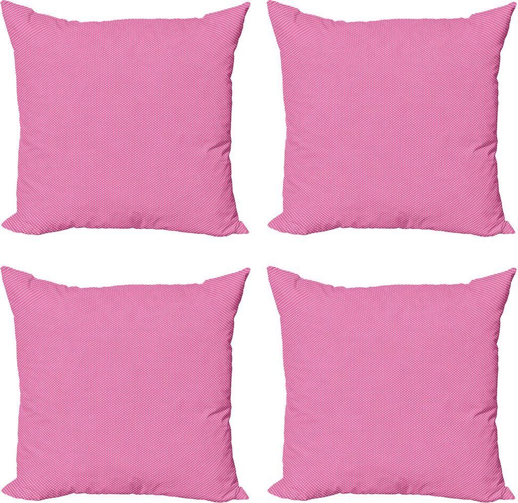 ABAKUHAUS Rosa Tupfen Kissenbezug Set (4 Stück), Rose Hues Victorian, Moderner Doppelseitiger Digitaldruck, 60 cm x 60 cm, Pink und Weiß