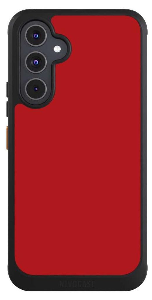 NIVOCASE Hülle für Samsung Galaxy A54 5G Handyhülle NIVOcore Case Schwarz Farbe Rot einfarbig