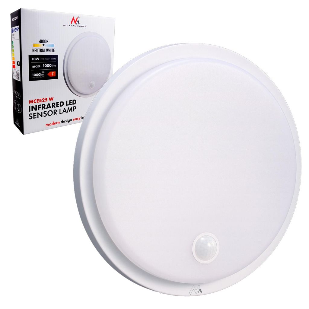 LED-Lampe mit Bewegungssensor Maclean PIR-Sensor Farbe Weiß Produktbild 