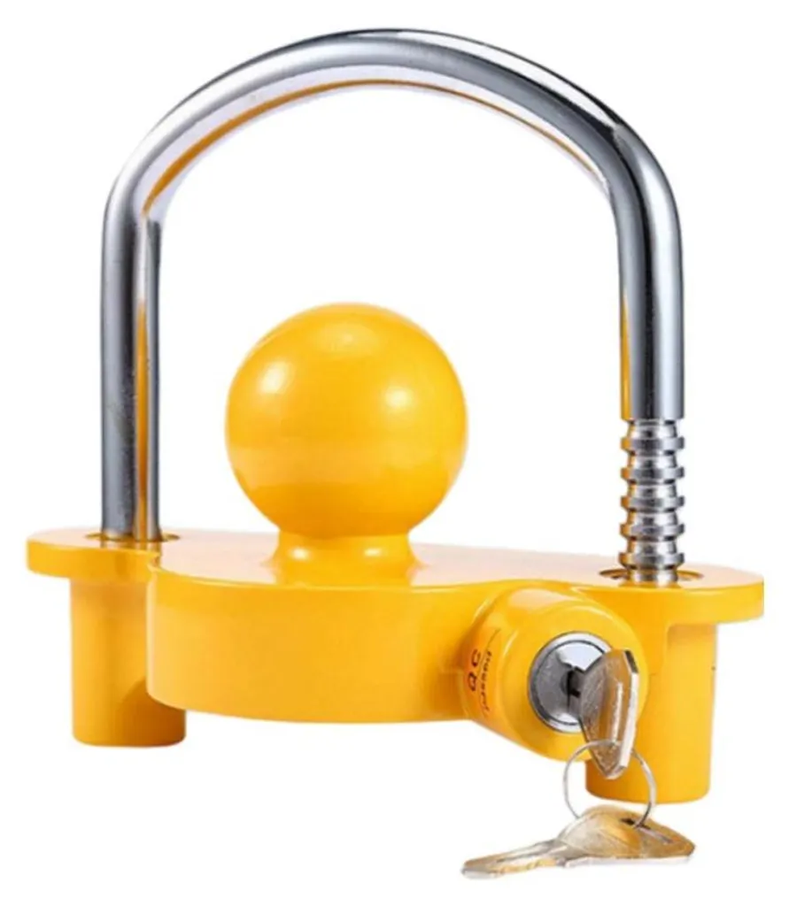 Verrou de Remorque en Aluminium Jaune avec Hauteur Réglable Antivol