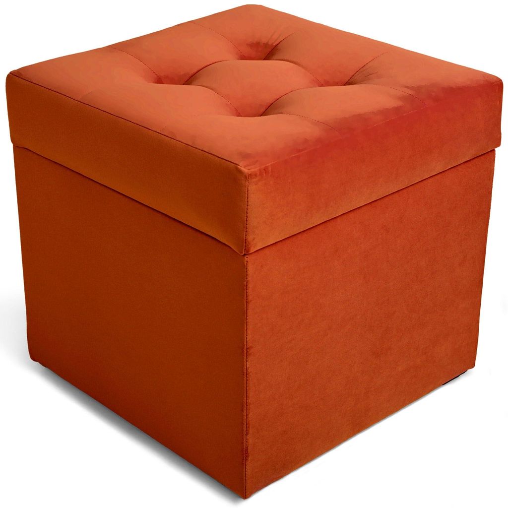 MG Design Polsterhocker Orange 45x45 cm - Stauraum 50L, bis Produktbild 