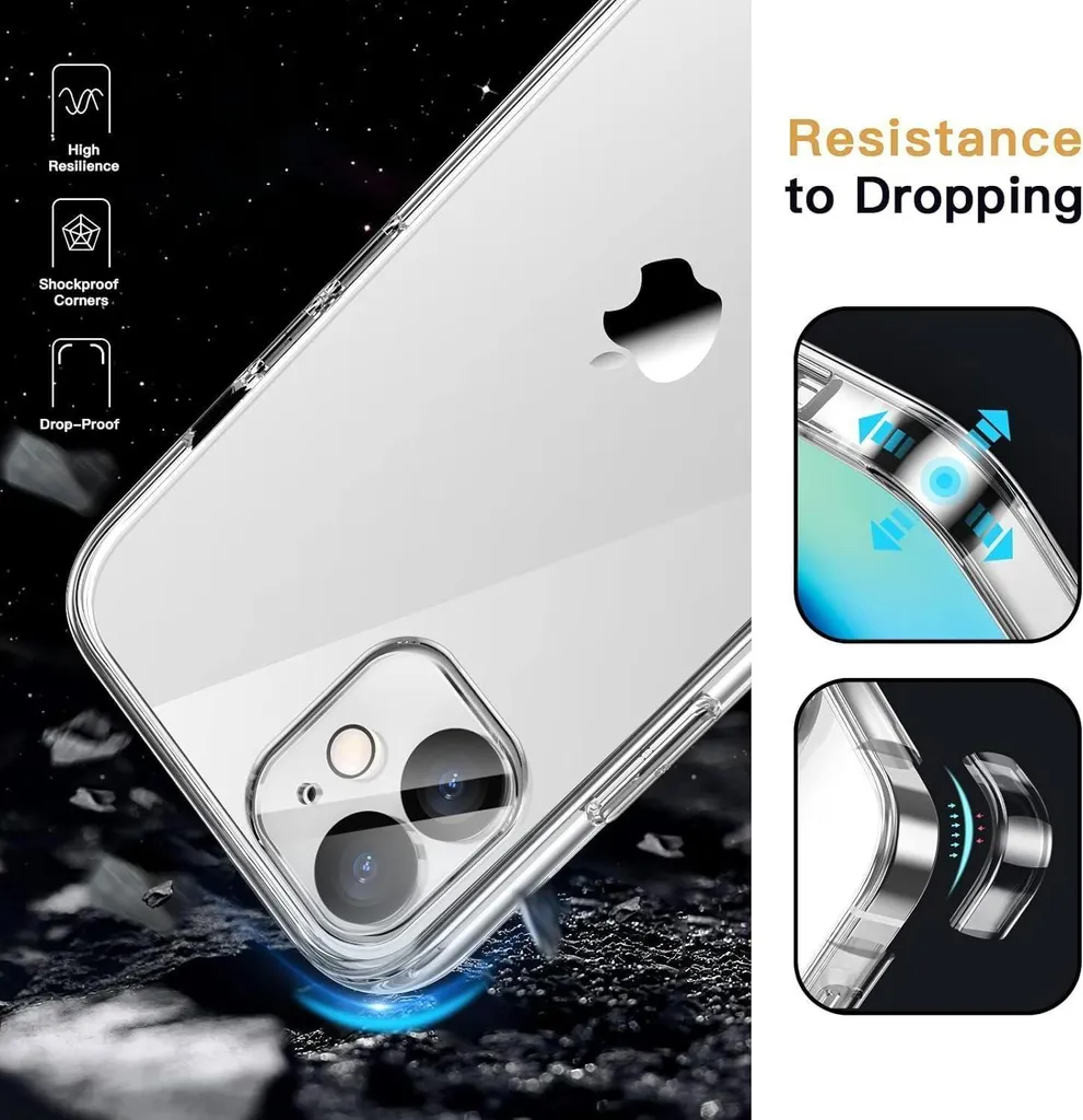 Pack de Protection iPhone 12 Coque Transparente et Verre Trempé Complet - 4