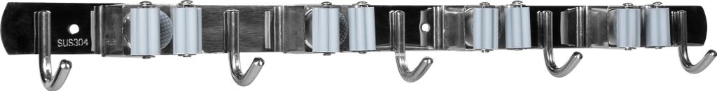 QUVIO Besenhalter - Besenaufhänger - Besenklemme - Besenklemme - 4 Klemmen - 5 Haken