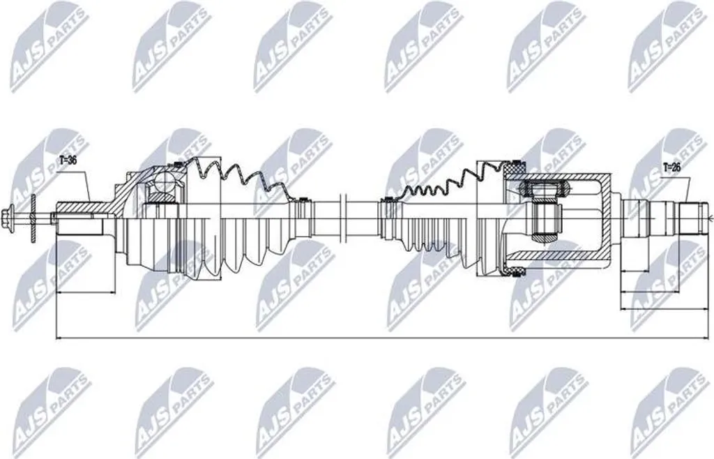 Fin des vibrations sur Volvo V40 : Arbre d'entraînement NTY OE 31325961