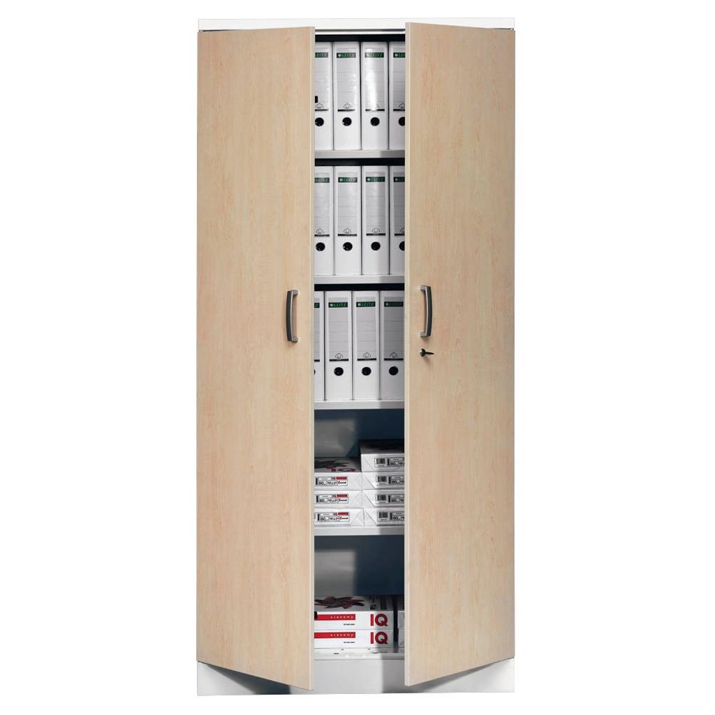 Gürkan Stahlschrank 100118 verkehrsweiß, ahorn 92,0 x 42,0 x 195,0 cm