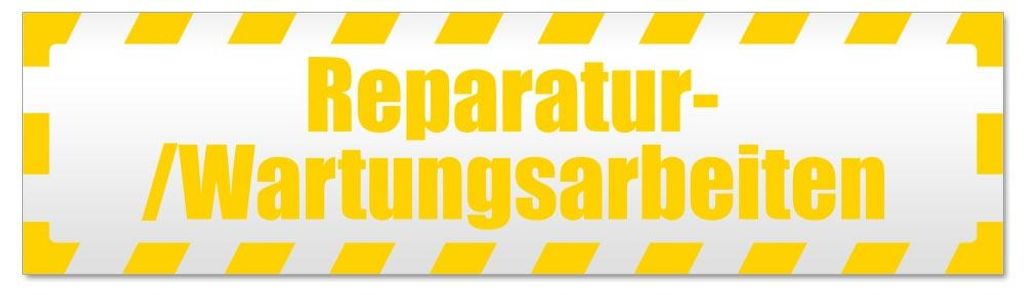 Kiwistar - Autoaufkleber - Gelb - 30 x 8 cm - Reparatur Wartung gestreift - Hinweis Aufkleber Sticker für Auto, Kfz, Fahrrad, PKW, LKW